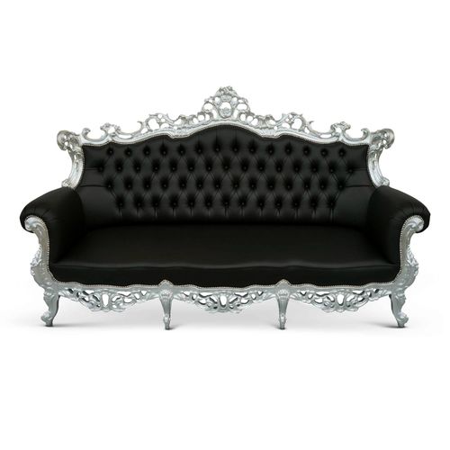 Neobarock-Sofa - BARONE - David Style - Stoff / schwarz / 3 Plätze