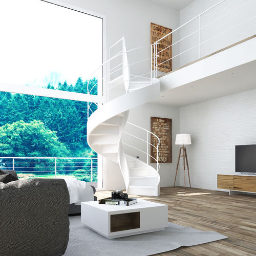 Spindeltreppe - EDERA R-METAL - ITALIAN FASHION STAIRS - Holzstufen / mit Holzstruktur / für Privatgebrauch