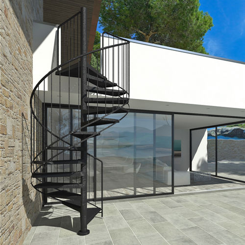 Wendeltreppe - CLASSIC CFZV - ITALIAN FASHION STAIRS - Metallstufen / mit Metallstruktur / für Privatgebrauch