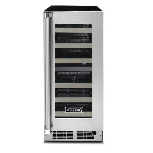 Service-Weinkühlschrank - VWUI5151G - 15" - VIKING - für Privatgebrauch / Unterbau / verglast