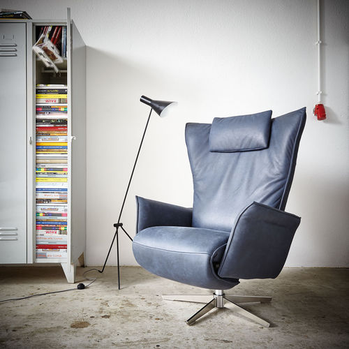 Moderner Sessel - SWAN - Koinor - Stoff / Leder / Edelstahl