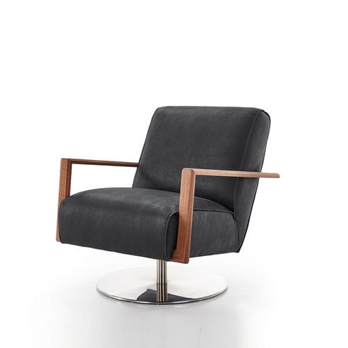 Moderner Sessel - ICARUS - Koinor - Leder / Massivholz / schwarz