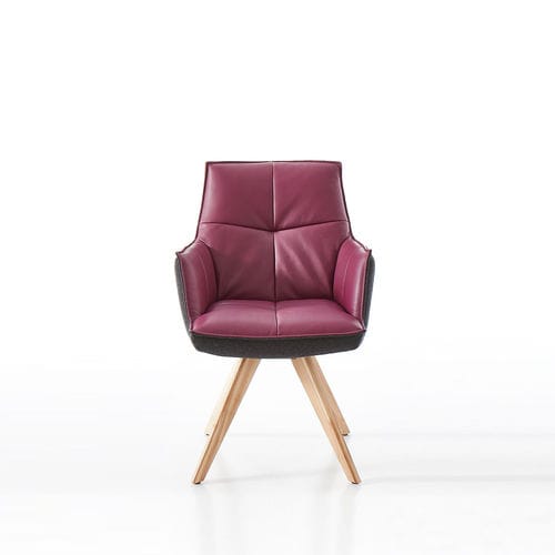 Moderner Stuhl - 1202 - Koinor - für den Innenraum / Leder / Gestell aus Massivholz