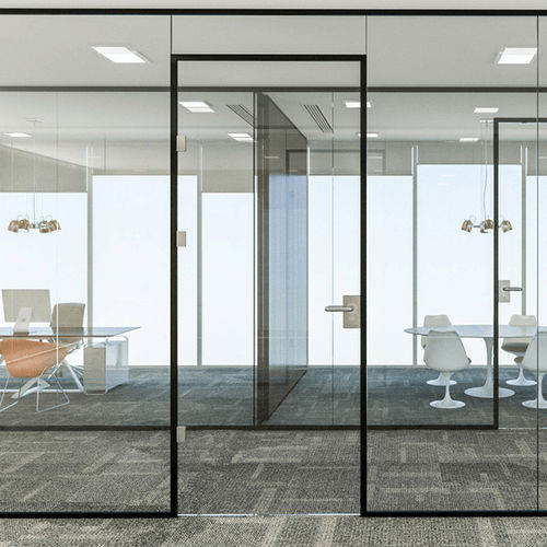 Abnehmbare Trennwand - HORIZON - Maars - mit Glasfront / Büro / transparent