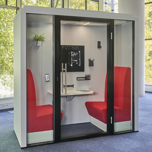 POD-Büro / Akustik - FIZZ BOX COLLECTION - Clestra - modulierbar / mit integrierter LED-Beleuchtung / mit integrierter Steckdose