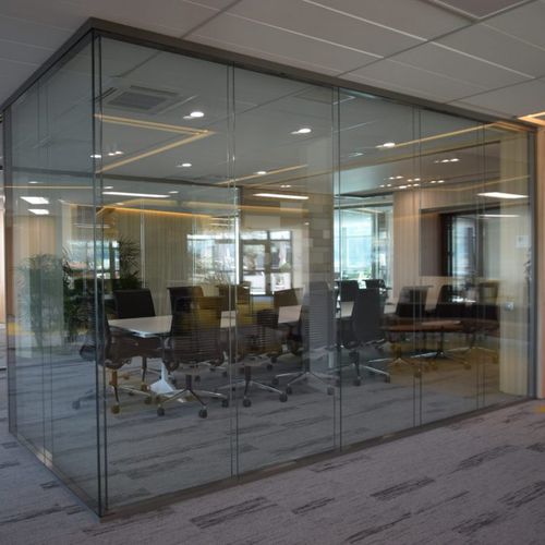 Abnehmbare Trennwand - ARPÈGE : VERRE BORD À BORD - CERENN - mit Glasfront / Aluminium / Büro