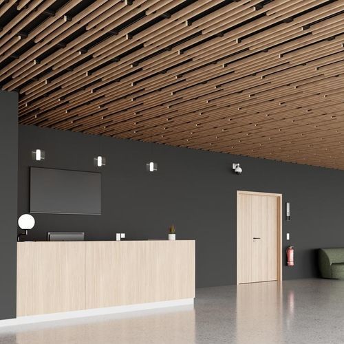 Akustikplatte für abgehängte Decken - LINEA 2.4.5 LITE - LAUDESCHER - Tanne / Massivholz / Eiche