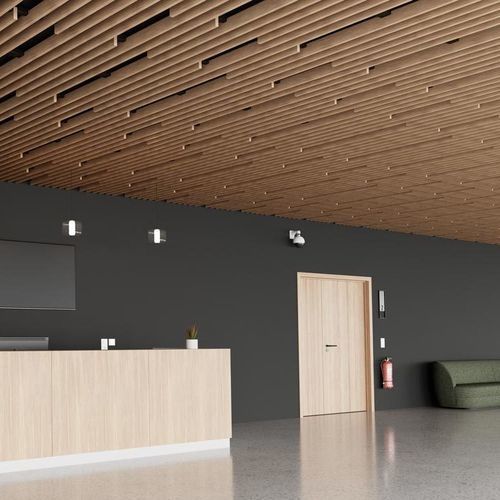 Akustikplatte für abgehängte Decken - LINEA 2.6.6 LITE - LAUDESCHER - Tanne / Massivholz / Kiefer