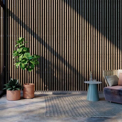 Akustikplatte für abgehängte Decken - LINEA BAMBOO - LAUDESCHER - Douglasie / Massivholz / Eiche