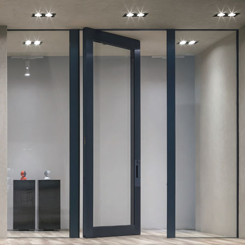 Eingangstür - NOVA - Oikos Venezia - mit Sicherheitsglas / Aluminium / drehend
