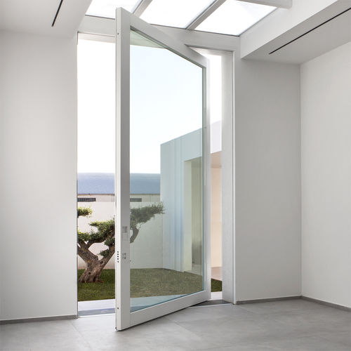Eingangstür - NOVA - Oikos Venezia - mit Sicherheitsglas / Aluminium / mit seitlicher Drehachse