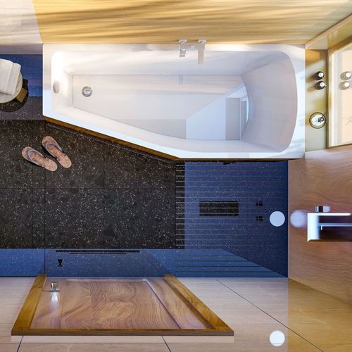 Massage-Badewanne - SAKA - Condor - für Eckeinbau / für Wohnungen / Acrylharz