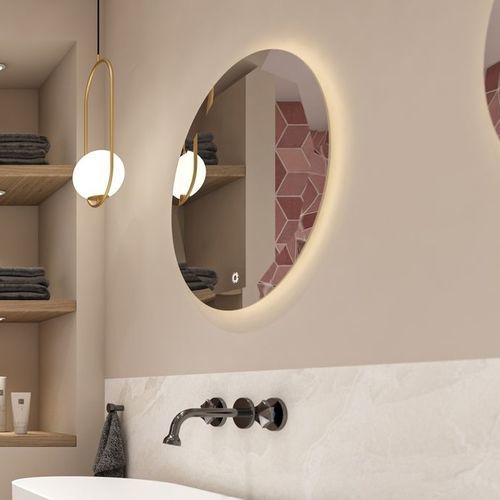 Wandmontierter Spiegel für Badezimmer - BLOOM -LOTUS - Condor - modern / rund / beleuchtet
