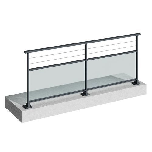 Glasgeländer - KANAWA - TSCHOEPPE INDUSTRIE - Hartglas / Aluminium / Edelstahl