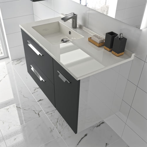 Doppelter Waschtisch-Unterschrank - STRADA+ - AMBIANCE BAIN - wandhängend / Holz / Verbundwerkstoff