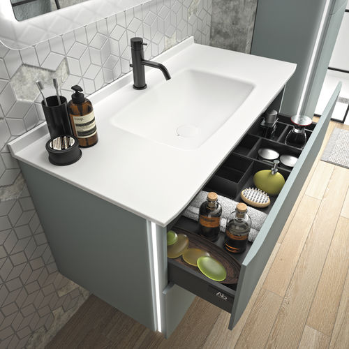Doppelter Waschtisch-Unterschrank - SAXO - AMBIANCE BAIN - wandhängend / Holz / Verbundwerkstoff