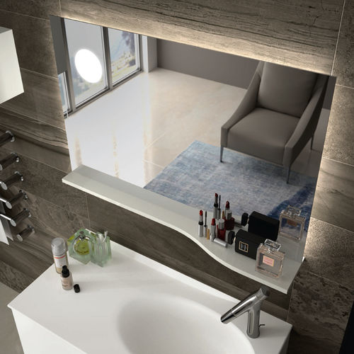 Wandmontierter Spiegel für Badezimmer - JOYAMITAB - AMBIANCE BAIN - modern / rechteckig / LED-beleuchtet
