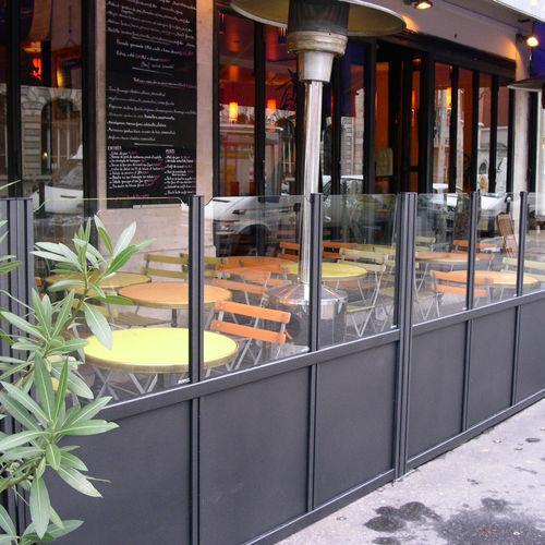 Hartglas-Windschutzwand - Socotex - Abritez-vous chez nous - Aluminium / für Gewerbegebrauch