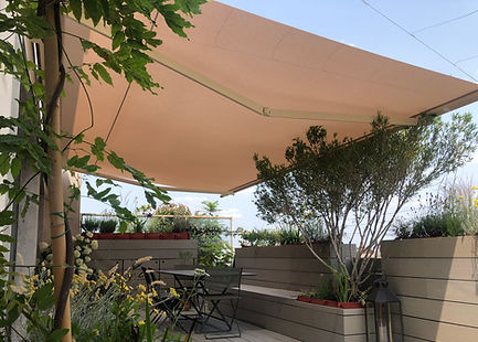 Fallarmmarkise - MONFRANC - Socotex - Abritez-vous chez nous - motorisiert / für Terrasse / Balkon