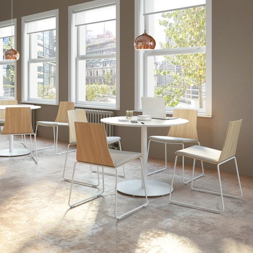 Moderner Bistrotisch - MONTARA650 - Coalesse - Holzfurnier / melaminbeschichtet / Gestell aus gestrichenem Metall