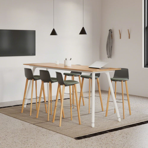 Moderner Barhocker - ALTZO943 - Coalesse - Stoff / Eiche / Polypropylen