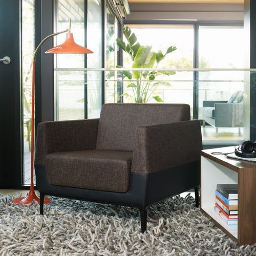 Moderner Besuchersessel - VISALIA - Coalesse - Stoff / Leder / Aluminium