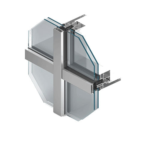 Vorhangfassade / freitragende Struktur - MB-SR50 IW - Aluprof S.A - aus Aluminium und Glas