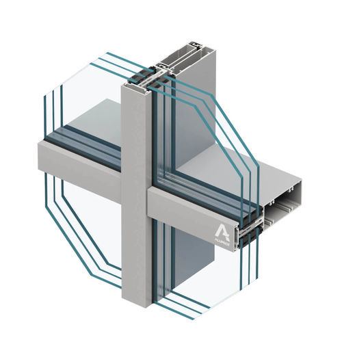 Paneel-Vorhangfassade - MB-MM50N - Aluprof S.A - aus Aluminium und Glas / Akustik / für Pfosten und Riegel
