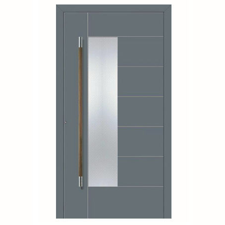 Eingangstür - Aluprof S.A - Aluminium / einflügelig / halbverglast