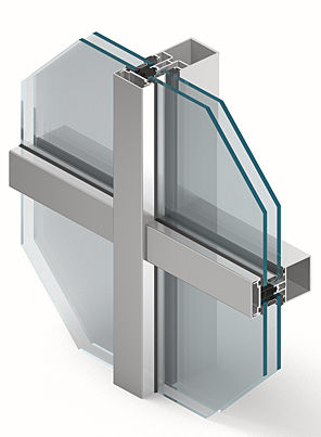 Vorhangfassade / freitragende Struktur - MB-SR50 - Aluprof S.A - aus Aluminium und Glas