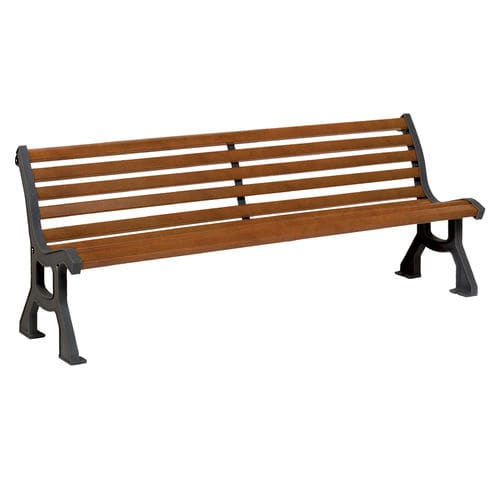 Klassische Bank für den öffentlichen Raum - COMBO - Fontes de Paris - Holz / mit Rückenlehne