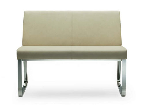 Moderne Polsterbank - BEN - Rossin - Leder / mit Rückenlehne / beige