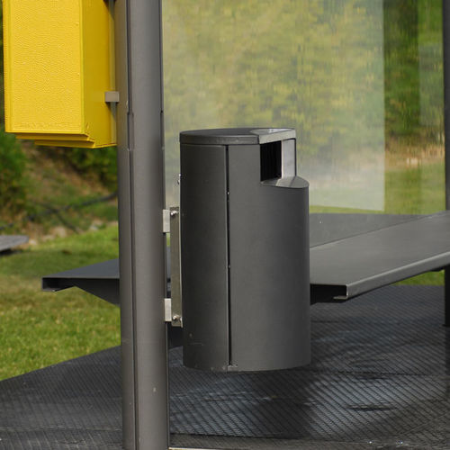 Park-Abfallbehälter - Technilum - bodenstehend / Aluminium / mit Deckel