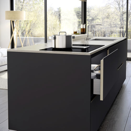 Moderne Küche - AVALON - MOBALCO - Hochdrucklaminat / Massivholz / Kochinsel