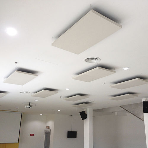 Wandmontierte Akustikplatte - FIBERTEX: RECTANGLE - Ideatec Advanced Acoustic Solutions - für Decke / Textil / Mineralfaser