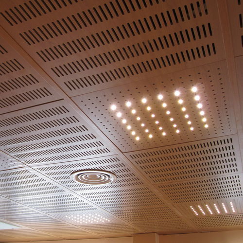 Akustikplatte für Decke - IDEALED - Ideatec Advanced Acoustic Solutions - für abgehängte Decken / MDF / Holzfurnier