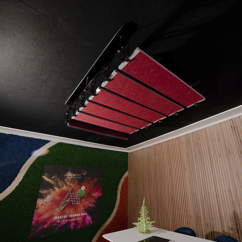 Holzzwischendecke - SILENCE - Ideatec Advanced Acoustic Solutions - Polyester / melaminbeschichtet / Platten