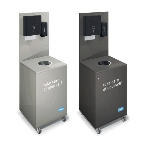 Bodenstehender Desinfektionsspender - HELLO - Fit Interiors - automatisch / mit Feuchttuchspender / mit Abfallbehälter