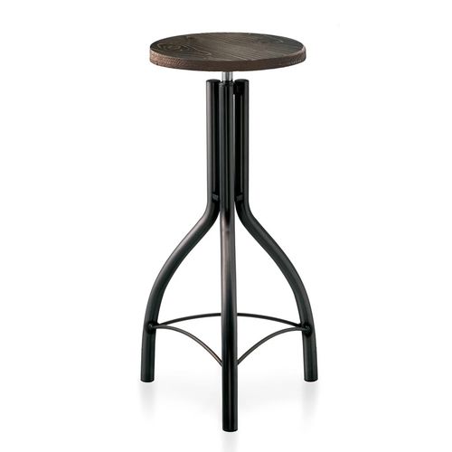 Moderner Hocker - SHAFT - Fit Interiors - Kiefer / Gestell aus Stahl / mit 3 Beinen