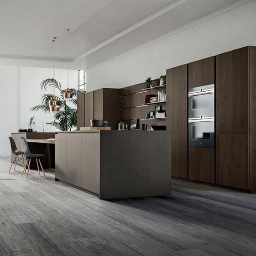 Moderne Küche - OMICRON 22 : COMPOSIZION 04 - ARMONY CUCINE - Holz / Harz / Kochinsel
