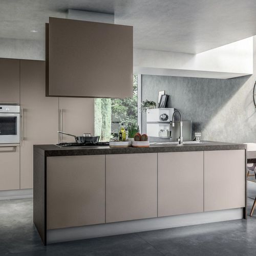 Moderne Küche - RHO : COMPOSITION 04 - ARMONY CUCINE - melaminbeschichtet / Kochinsel / ohne Griff