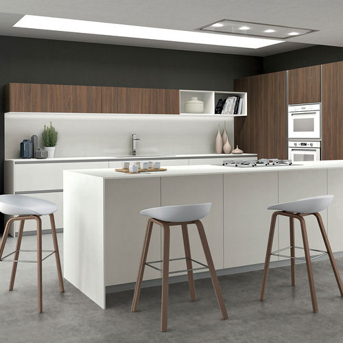 Moderne Küche - RHO : COMPOSITION 05 - ARMONY CUCINE - melaminbeschichtet / Kochinsel / ohne Griff