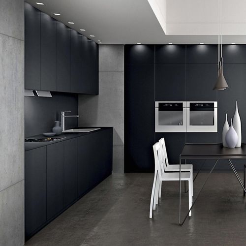 Moderne Küche - TAU : COMPOSITION 02 - ARMONY CUCINE - Laminat / ohne Griff / lackiert