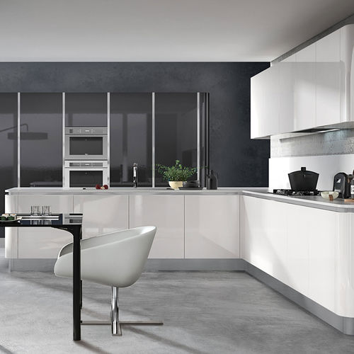 Moderne Küche - YPSILON : COMPOSITION 05 - ARMONY CUCINE - melaminbeschichtet / L-förmig / ohne Griff