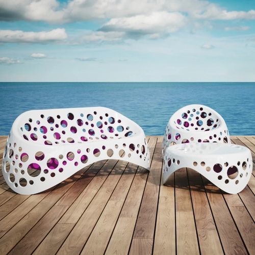 Design-Beistelltisch - MOSS - Giovannetti Collezioni - Glasfaser / Gestell aus Verbundmaterial / rund