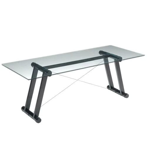 Moderner Tisch - TESO - Giovannetti Collezioni - Glas / Gestell aus Metall / rechteckig