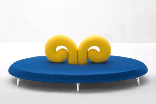 Rundes Sofa - ARIES - Giovannetti Collezioni - originelles Design / Stoff / mit Kopfstütze