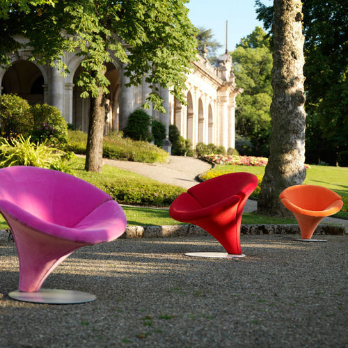 Kaminsessel / originelles Design - FLOWER - Giovannetti Collezioni - Stoff / Metall / Polster