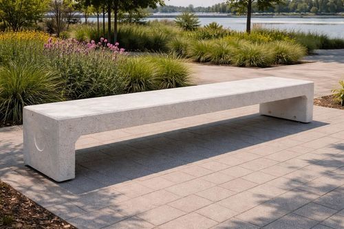 Bank für den öffentlichen Raum / minimalistisches Design - BA78P - Francioli - Beton / ohne Rückenlehne / ohne Armlehnen