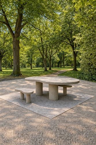 Moderner Picknicktisch - TPEHGS - Francioli - Beton / Gestell aus Beton / gebogen